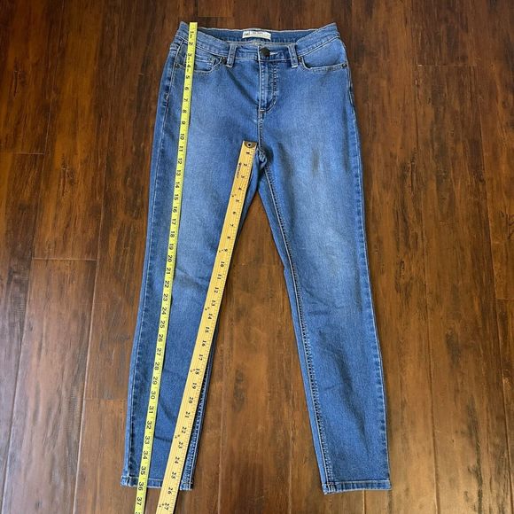 FREE PEOPLE Mid-Rise Distressed Skinny Jeans #61855-16515125 Blue - Picture 11 of 12